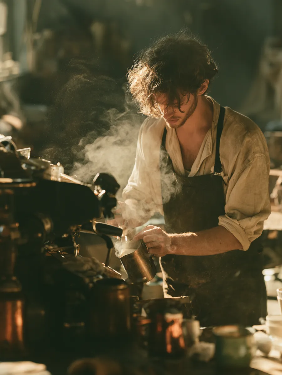 Barista at work between shifts, a typical clearline loan customer profile
